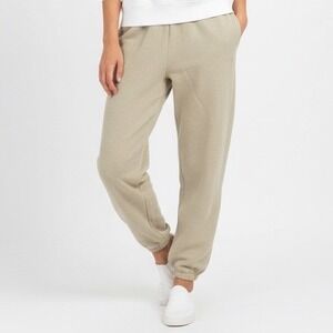 BDG JEANS Tan Beige Sweatpants Joggers Elastic Waist Size M Embroidered Logo